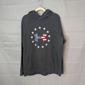 Under Armour Dark Gray Hoodie with Patriotic Logo
